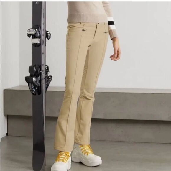 Perfect Moment Womens Ski Pants Aurora Pleated Flare White Pepper NWT Tan Medium - Picture 1 of 11